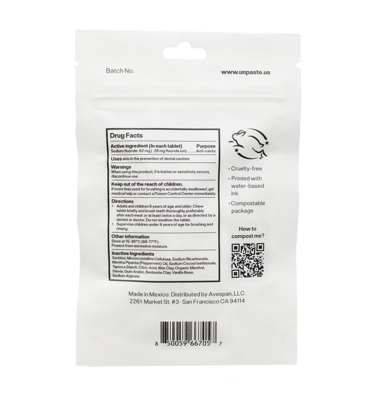 Unpaste - Fluoride Toothpaste Tablets - Mint organic menthol - image 5