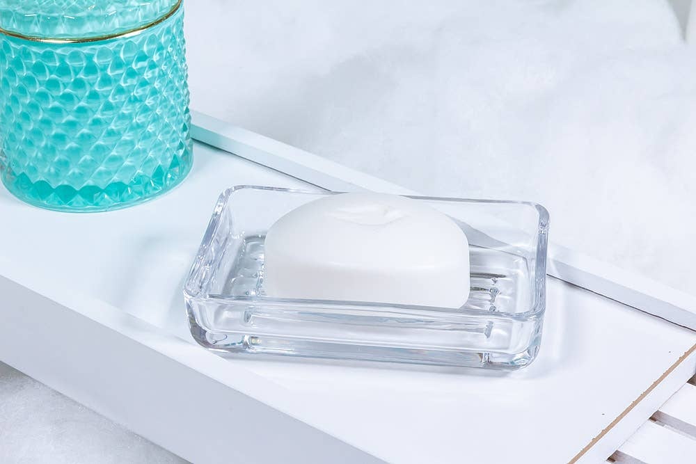 Abbott - Classic Glass Rectangle Soap Dish clear glass - image 4