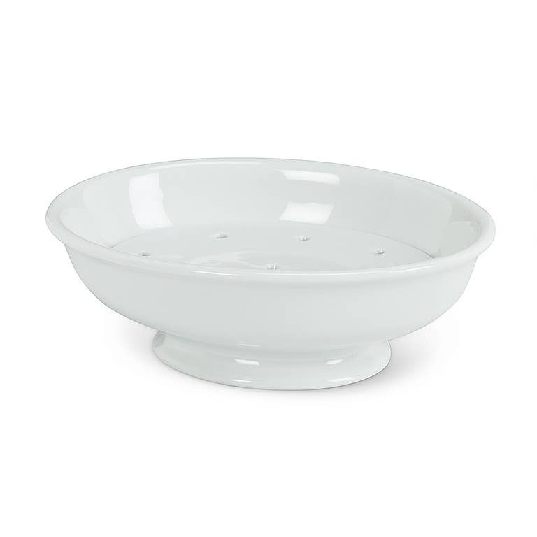 Abbott - Porcelain Soap Dish with Strainer classic white porcelain - image 2
