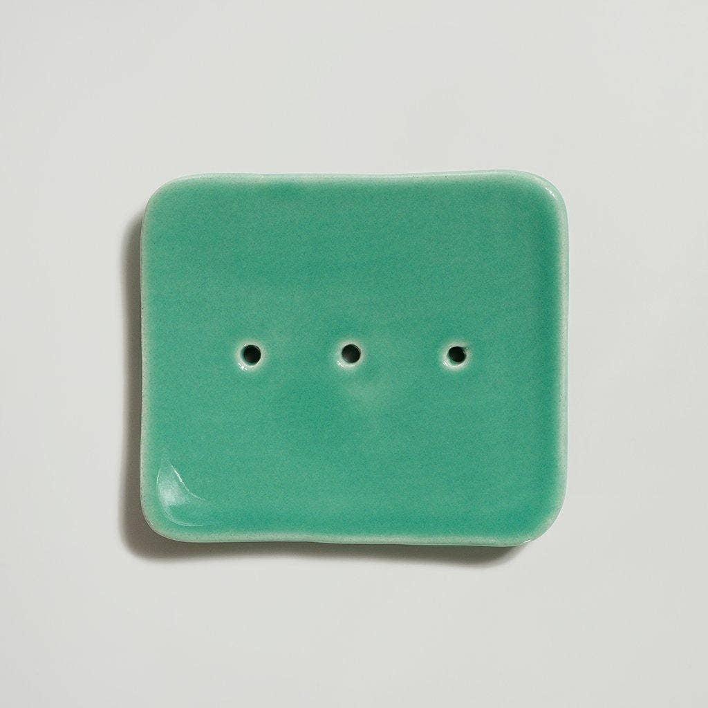 BANYÔ – Handmade ceramic soap dish small: Mint 0201A05 BanyÔ - Handmade ceramic soap dish small: Mint