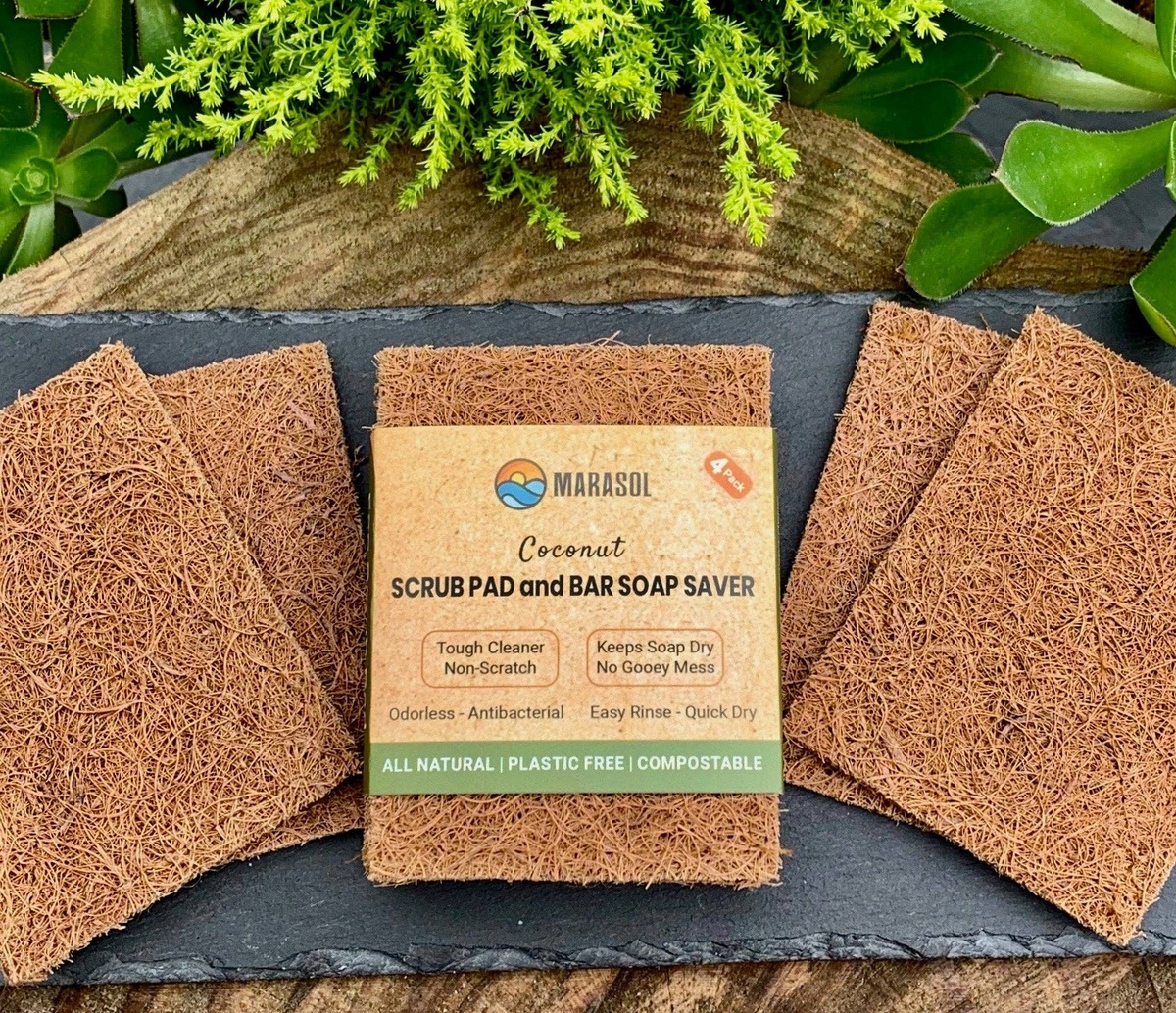 Marasol – Coconut Fiber Scrub Pad, Soap Rest (2-Pack) Marasol - Coconut Fiber Scrub Pad, Soap Rest (2-Pack) coconut husk fiber - image 5