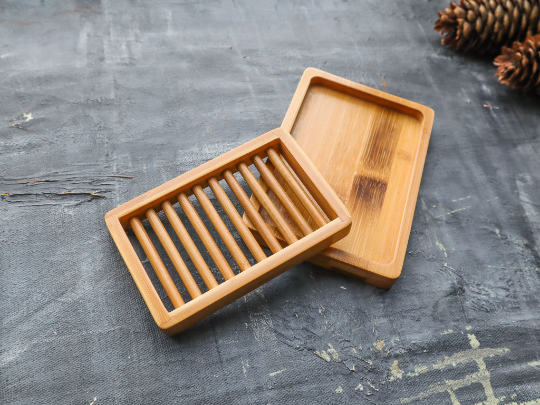 Plantish – Dual-layer Bamboo Soap Dish PT-SDD-SOLO-02 Plantish - Dual-layer Bamboo Soap Dish plastic-free - image 4