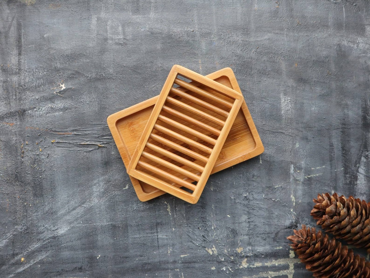 Plantish – Dual-layer Bamboo Soap Dish PT-SDD-SOLO-02 Plantish - Dual-layer Bamboo Soap Dish plastic-free - image 2