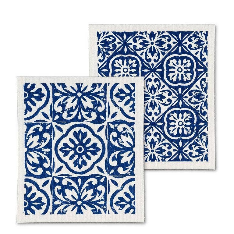 Abbott - Blue Tile Swedish Dischloths (Set of 2) plastic-free