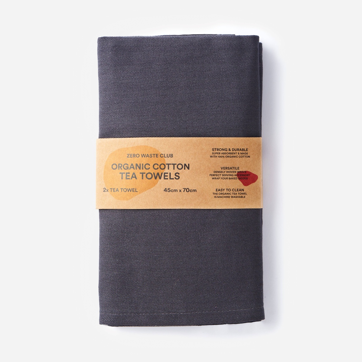 Zero Waste Club – Organic Cotton Tea Towels (Pack of 2) Zero Waste Club - Organic Cotton Tea Towels (Pack of 2) polyester - image 5