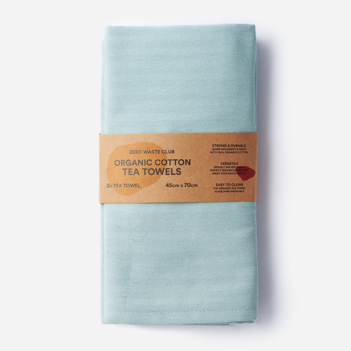 Zero Waste Club – Organic Cotton Tea Towels (Pack of 2) Zero Waste Club - Organic Cotton Tea Towels (Pack of 2) polyester - image 4