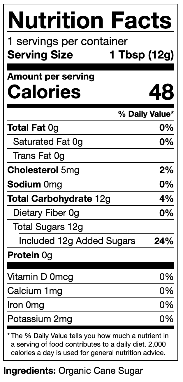 Cane Sugar, Regenerative, Fair Trade BSRGORGSGR Hummingbird Organics Cane Sugar, Regenerative, Fair Trade brazilian certifier - image 2