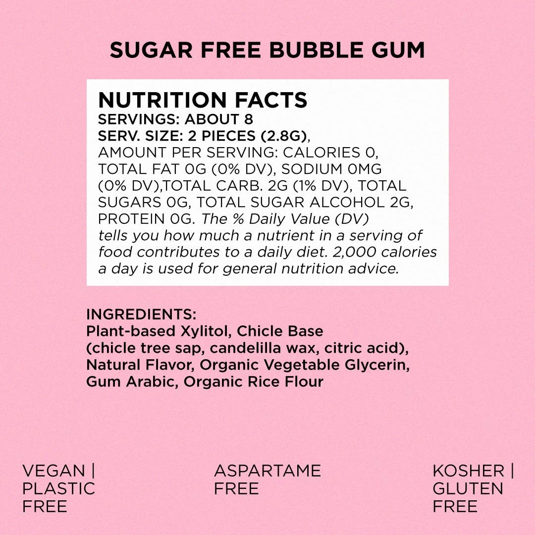 Simply Gum 15 piece Bubble gum sugar free chicle instead of a synthetic gum base