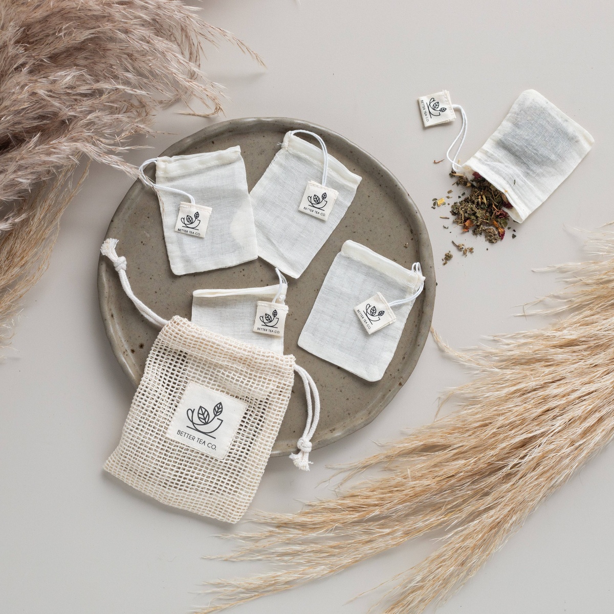 Better Tea Co. - Reusable Organic Cotton Tea Bags compostable