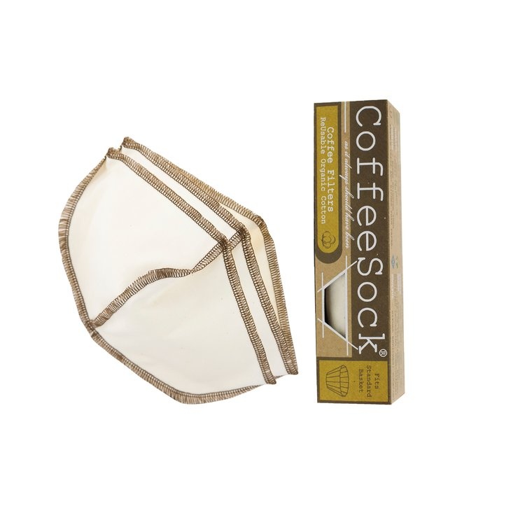 Coffeesock - Reusable Organic Coffee Filters - Basket (2 filters per pack) compostable