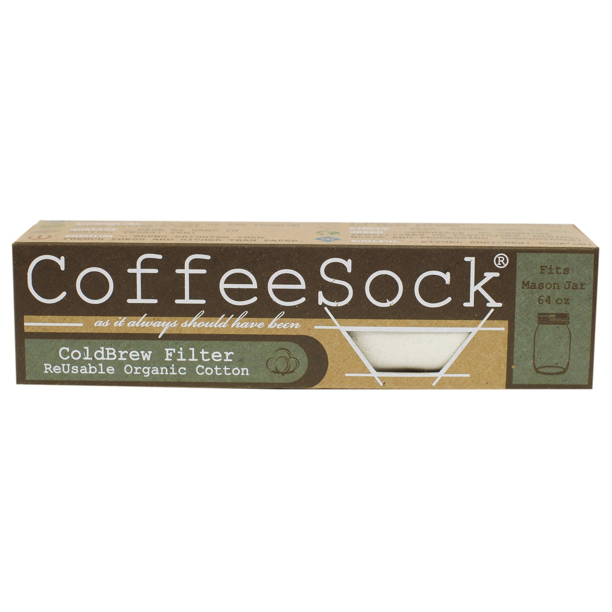 Coffeesock - Reusable Organic Cotton ColdBrew Coffee Filters organic cotton filter sewn in austin - image 3