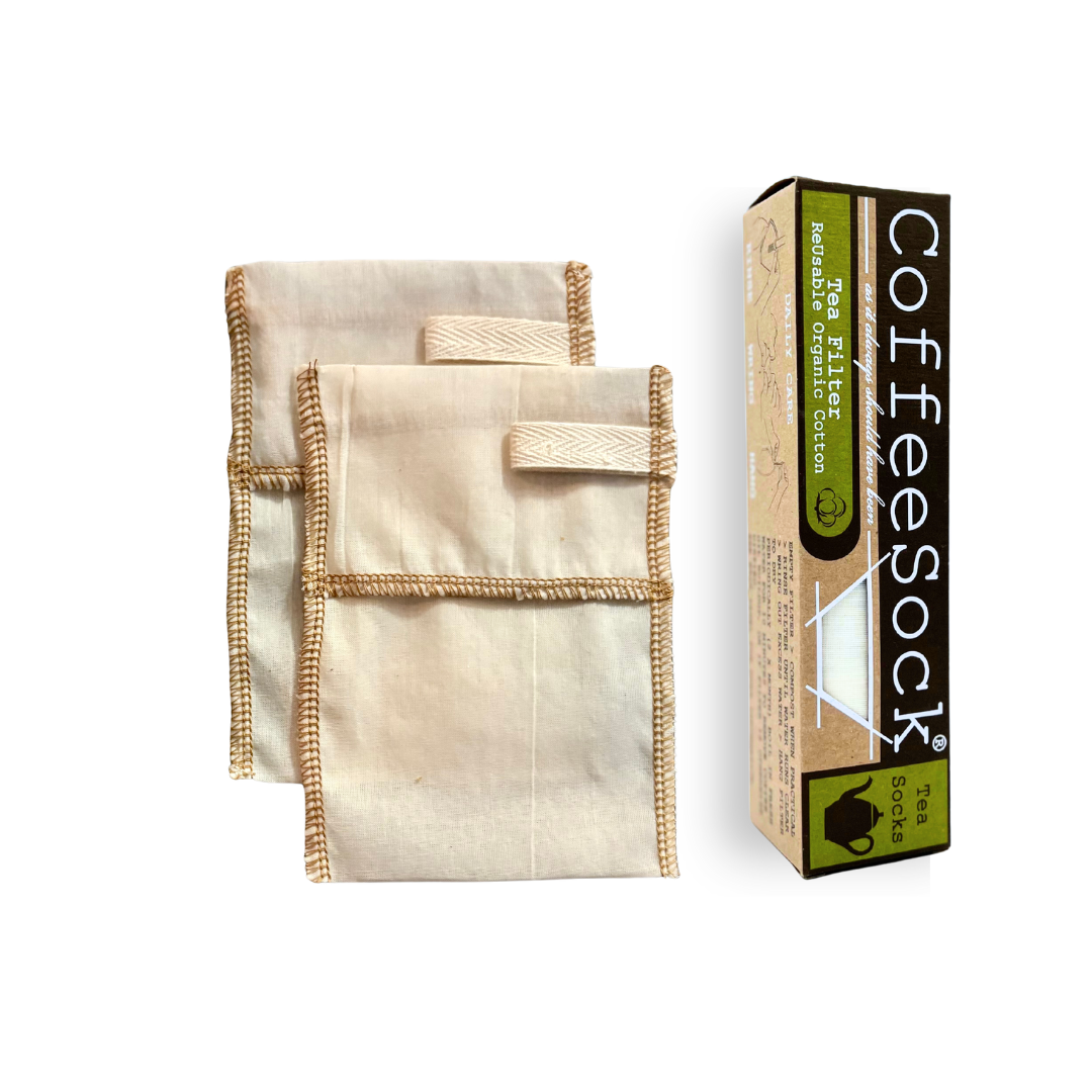 Coffeesock - Reusable Organic Cotton Zero Waste Tea Filters (2/pk) gots certified organic cotton