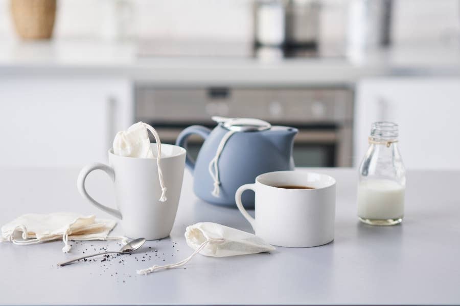 Ecoliving - Organic Cotton Reusable Tea Bag gots certified organic cotton