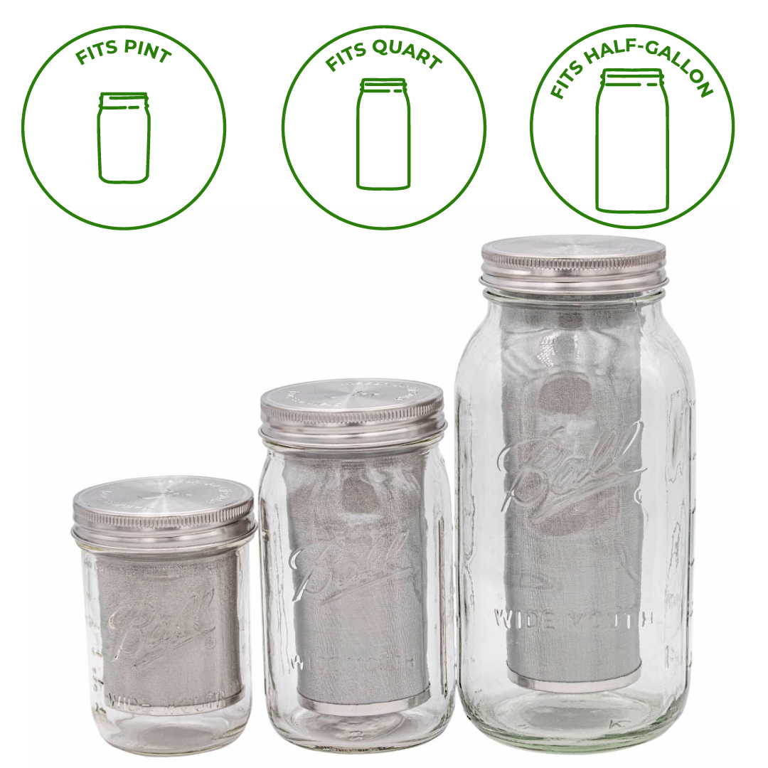 Mason Jar Lifestyle - Cold Brew Coffee and Tea Maker Stainless Steel Filter Kit - image 2