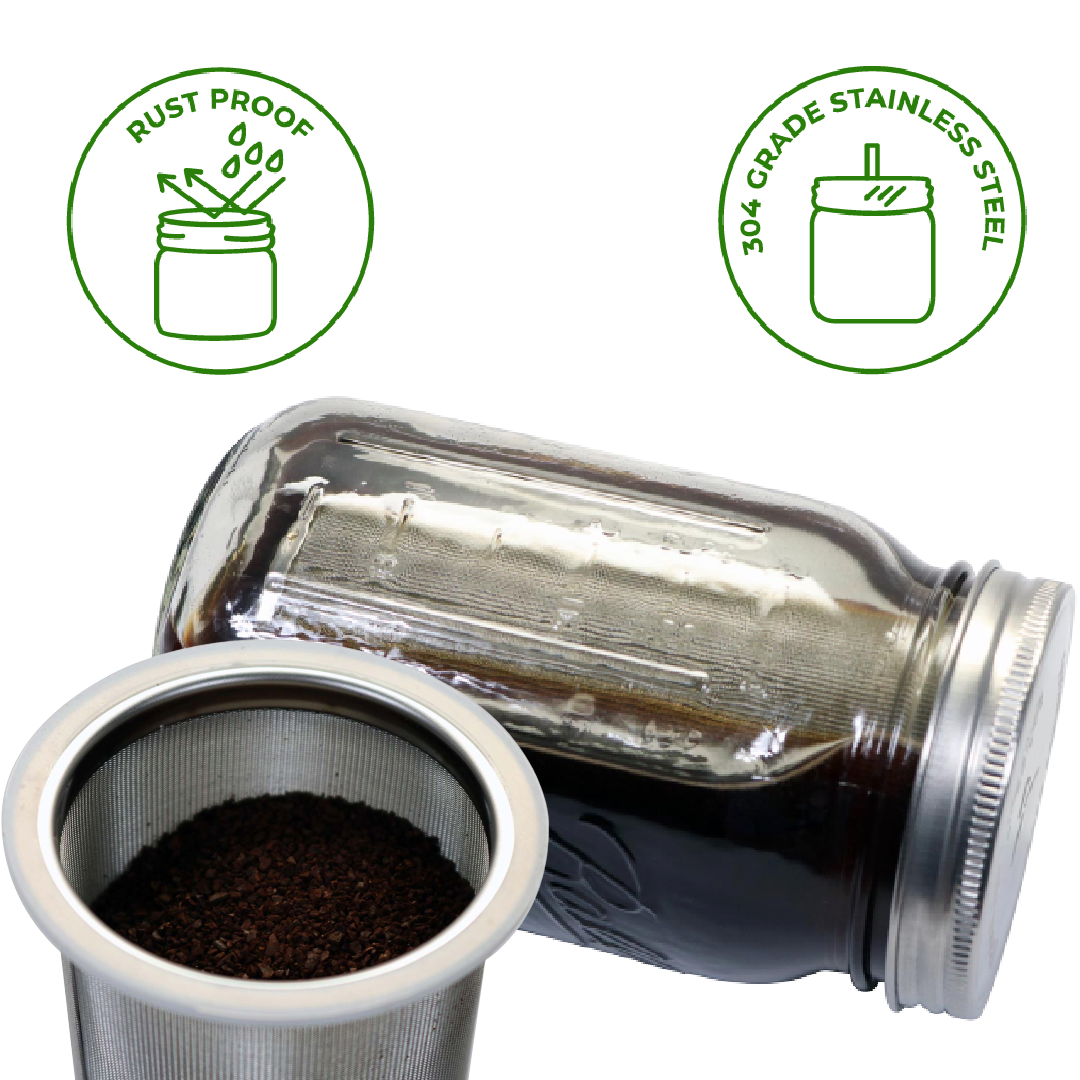 Mason Jar Lifestyle - Cold Brew Coffee and Tea Maker Stainless Steel Filter Kit - image 4