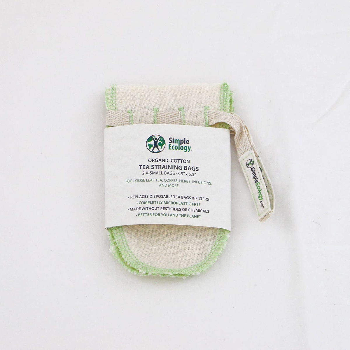 Simple Ecology - Organic Cotton Tea Straining Bags (set of 2) gots-certified organic cotton fabric - image 2