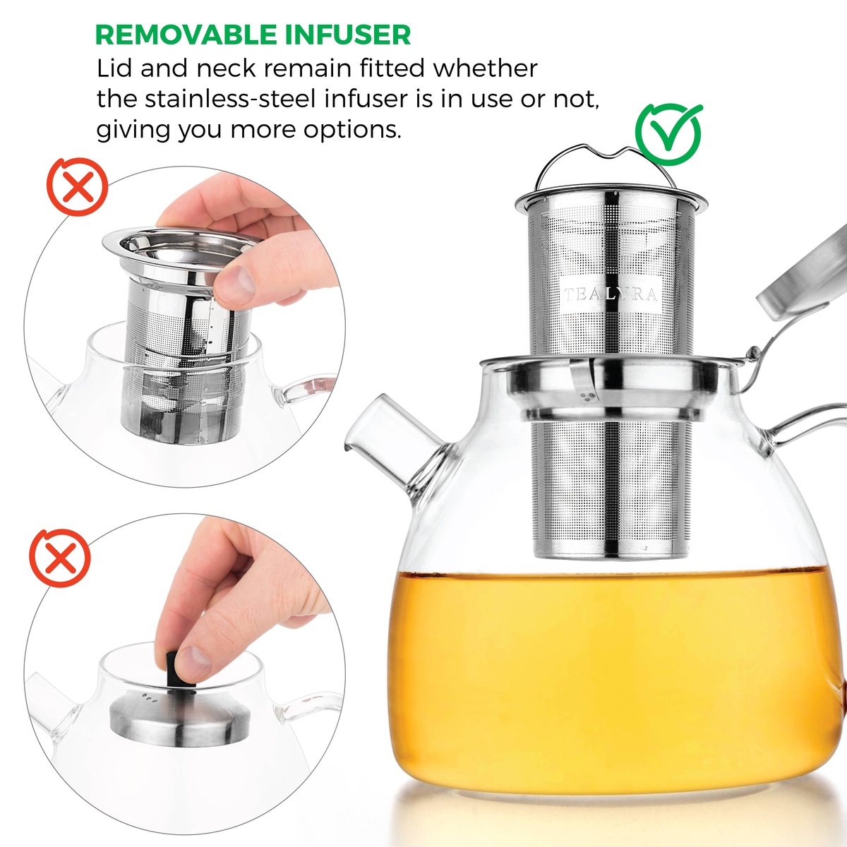 Tealyra - Lyra Glass Tea Pot and infuser - image 2