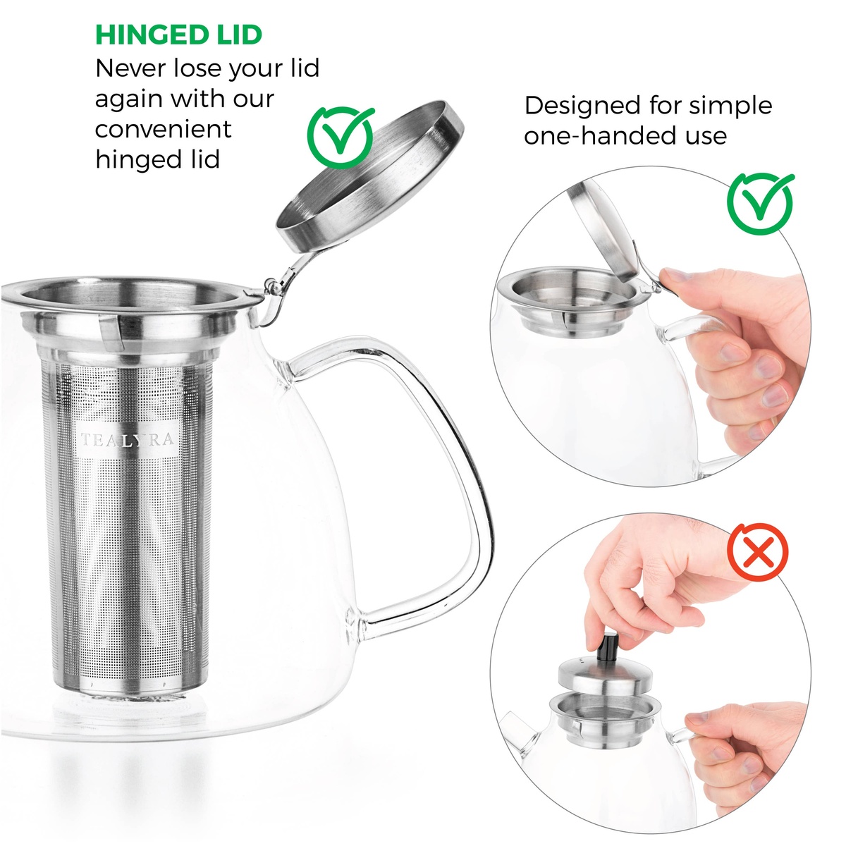Tealyra - Lyra Glass Tea Pot and infuser - image 3