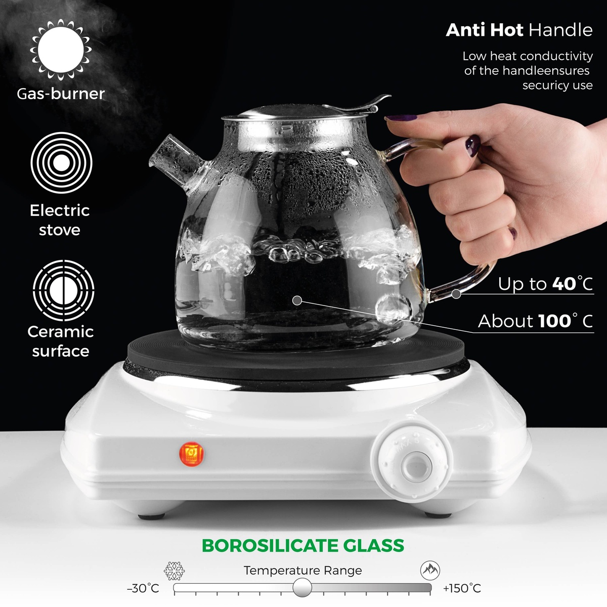 Tealyra - Lyra Glass Tea Pot and infuser - image 4