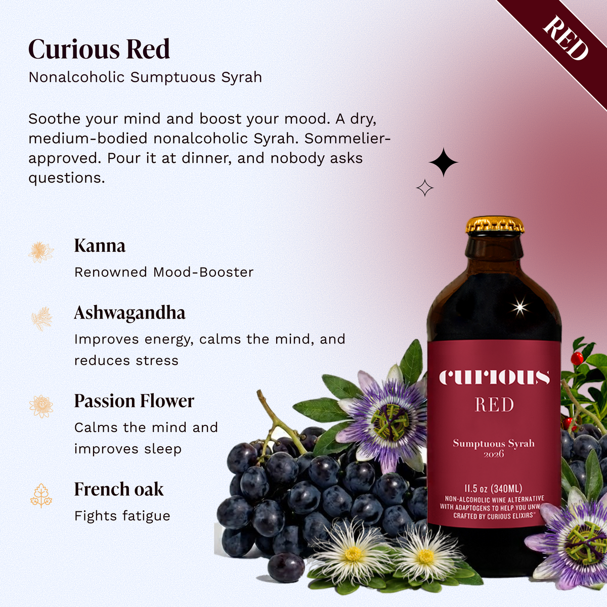 Curious Elixirs – Curious Red Nonalcoholic Wine THCRELXRDWN Curious Elixirs - Curious Red Nonalcoholic Wine - image 5