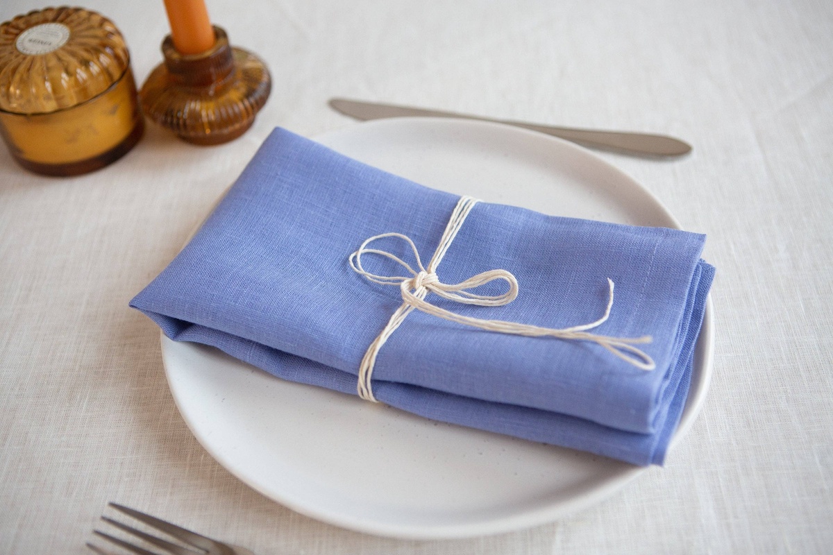 Coollinen - Organic linen napkins, light blue