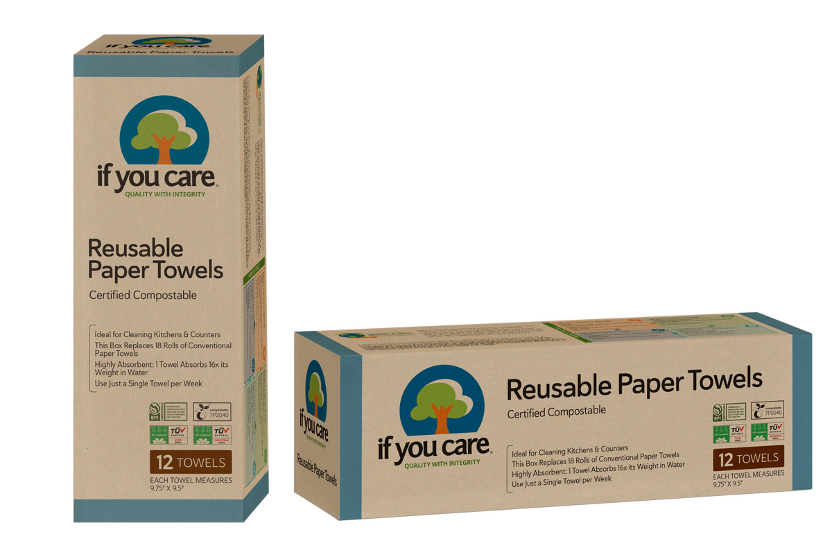 If You Care - Reusable "Paper Towels", 12-Sheet Roll a patented blend of cellulose