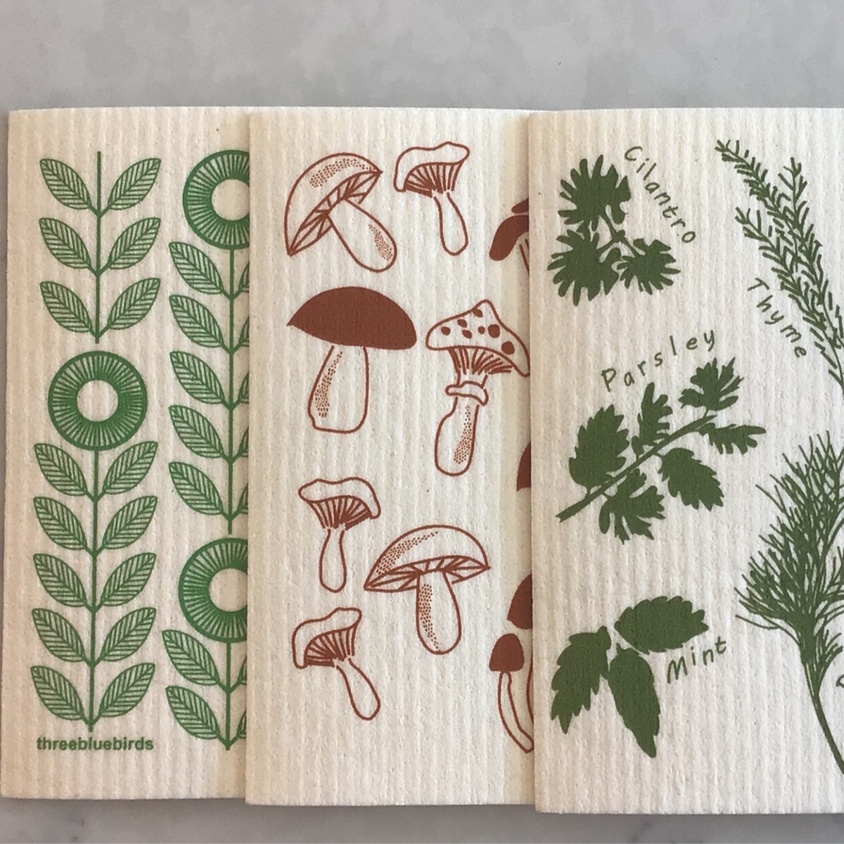 Three Bluebirds - Swedish Dish Cloth sustainable wood pulp