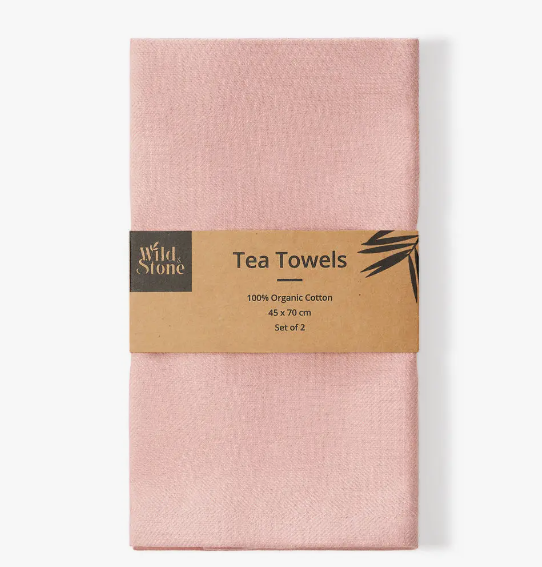 Wild and Stone - Organic Cotton Tea Towels (Set of 2) | Herringbone Weave - image 3