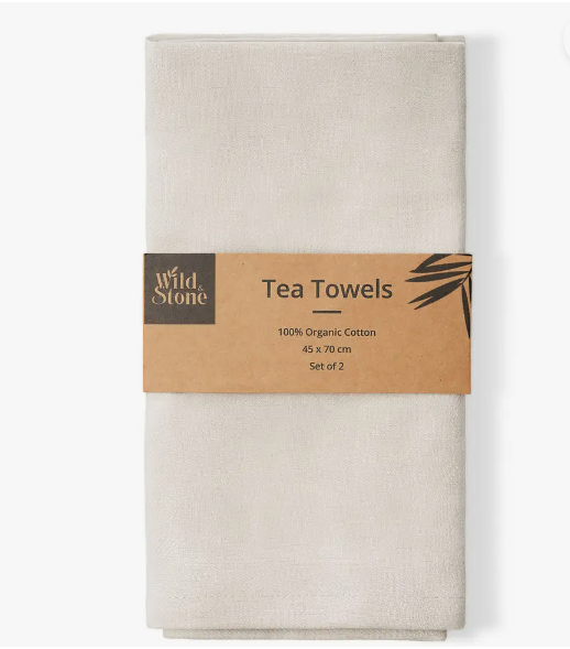 Wild and Stone - Organic Cotton Tea Towels (Set of 2) | Herringbone Weave - image 5