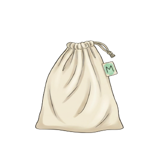 Hand-drawn illustration of a solid cotton bag