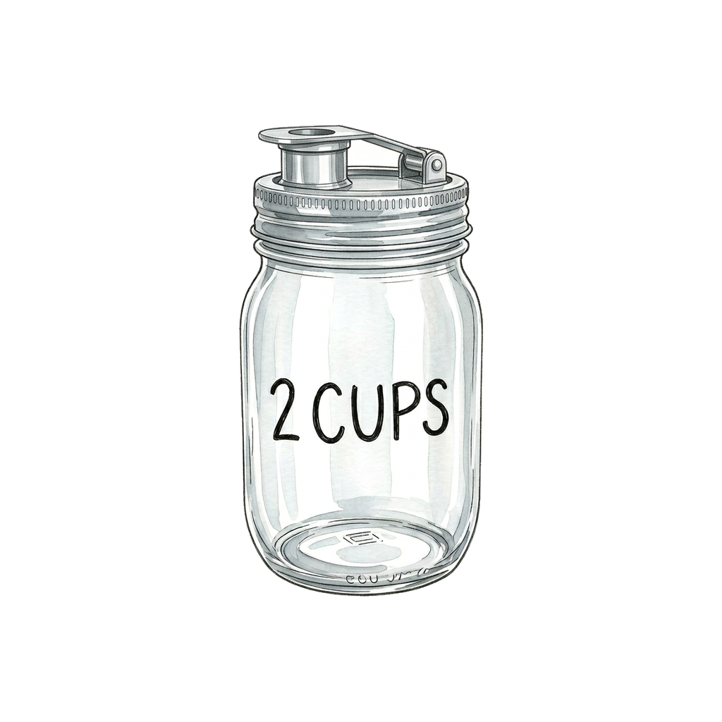 Hand-drawn illustration of a pouring jar