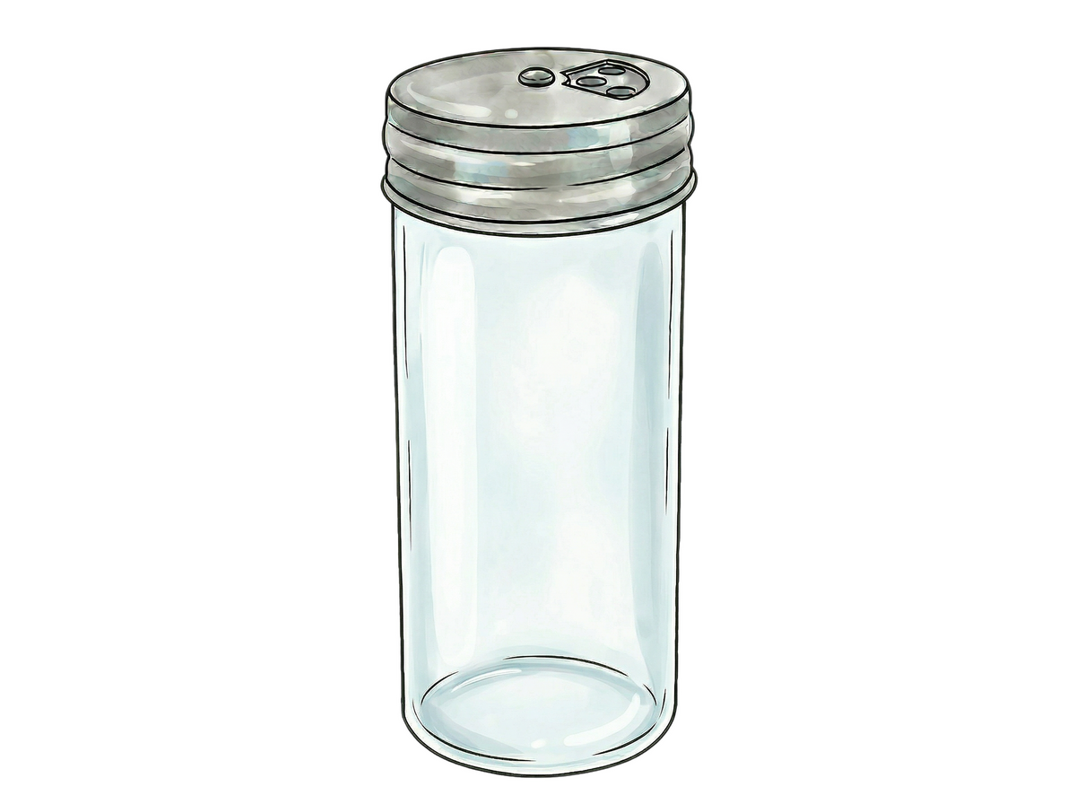 Hand-drawn illustration of a spice jar