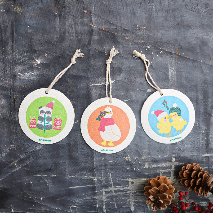 Plantish - Holiday Pop up Sponges (Cuddle Buddies) compostable