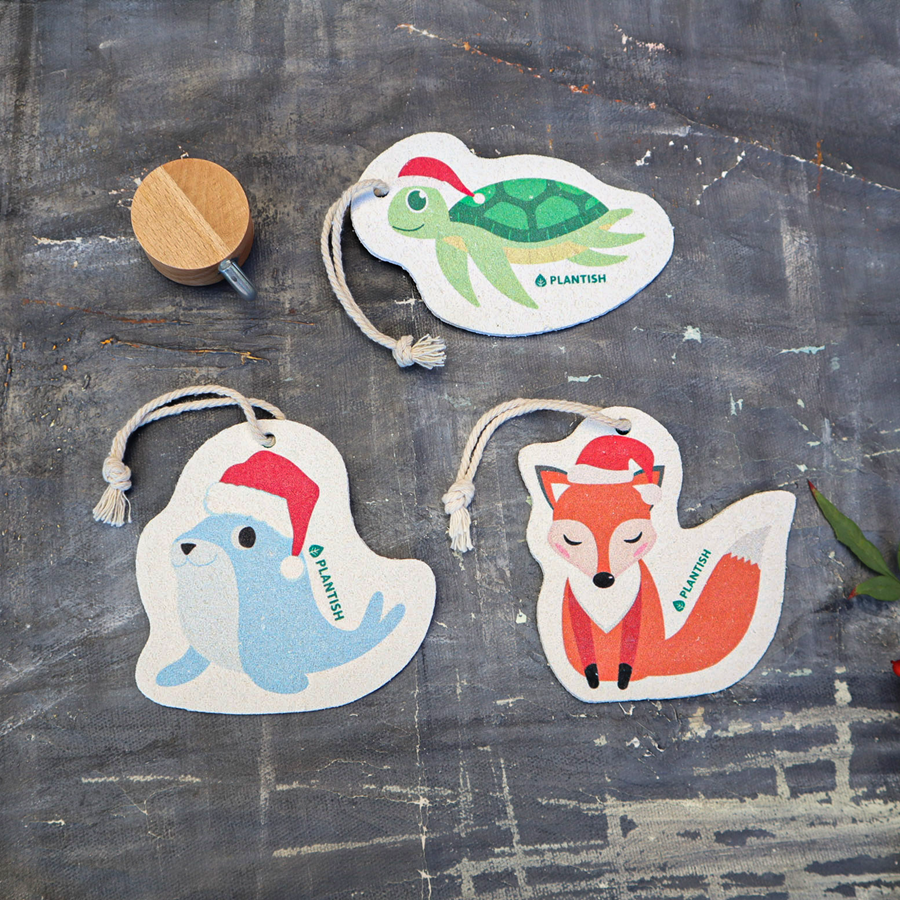 Plantish – Holiday Pop up Sponges (Festive Critters) Plantish - Holiday Pop up Sponges (Festive Critters) compostable - image 2