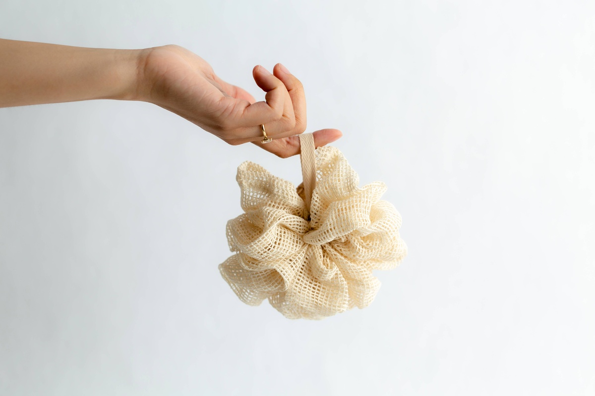 Well Beings Supply - Shower Pouf | Organic Cotton reusable